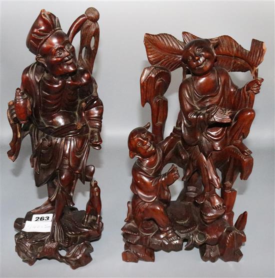 Pair of Chinese carved figures